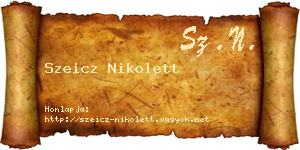 Szeicz Nikolett névjegykártya